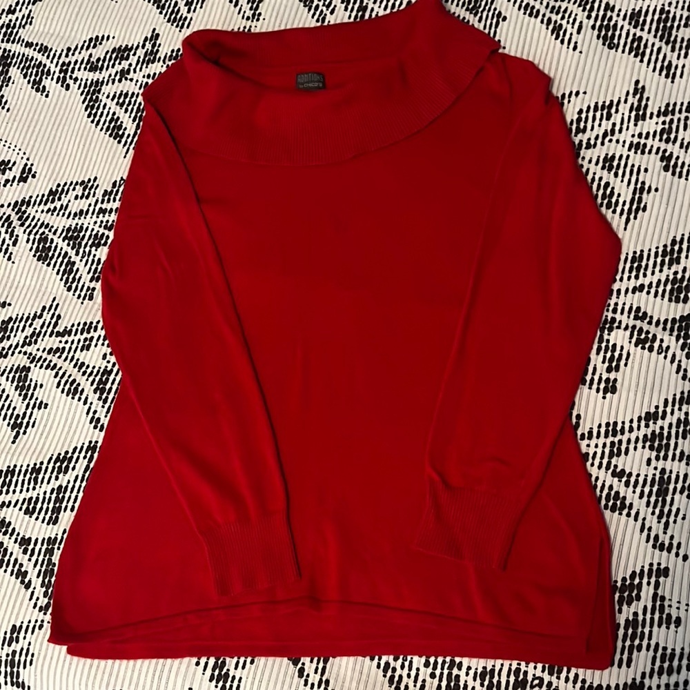 Additions by Chico’s red cowl neck sweater size 2‎ - Picture 2 of 5